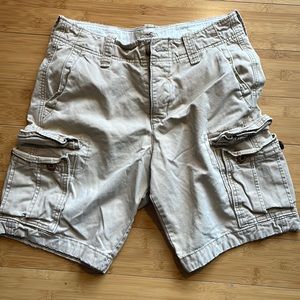 Hollister Khaki Cargo Shorts - Size 30- Tan- (Used)
